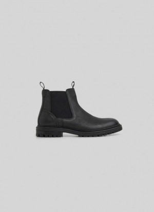 Botte Pepe Jeans Ankle Boots With Elastics Homme Noir | SXPFIY369