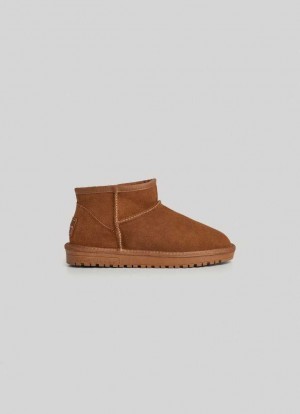 Botte Pepe Jeans Daim Ankle Boots Femme Marron | IQAMOC012