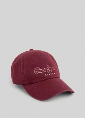 Casquettes Pepe Jeans 3d Embroidered Logo Cap Homme Bordeaux Rouge | SAZEYI170