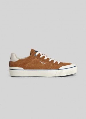 Chaussures de Sport Pepe Jeans Ben Overdrive Daim Trainers Homme Marron | UIXZYN301