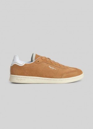 Chaussures de Sport Pepe Jeans Bevis Player Daim Trainers Homme Marron | BSUGWE742