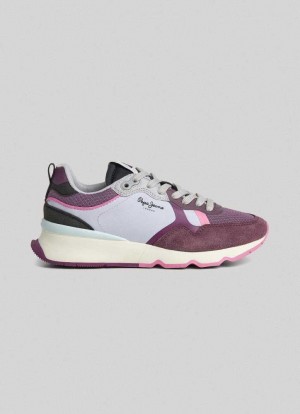 Chaussures de Sport Pepe Jeans Brit Pro Young Course Shoes Femme Violette | NXGTDK795
