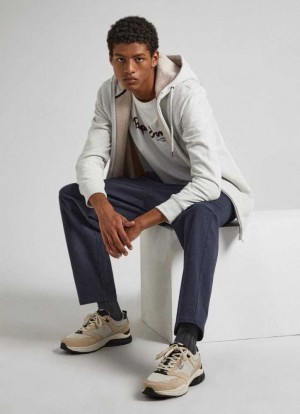 Chaussures de Sport Pepe Jeans Dave Route Combined Trainers Homme Blanche | MUASVT586