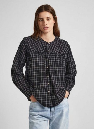 Chemises Pepe Jeans Checked Coton Shirt Femme Multicolore | MYZWDV629