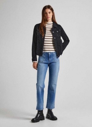 Denim Pepe Jeans Alex Droit Fit Low-rise Jeans Femme Bleu | ZCRESA879