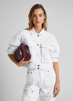 Denim Pepe Jeans Boxy Fit Denim Jacket Femme Bleu | SNHUFQ382