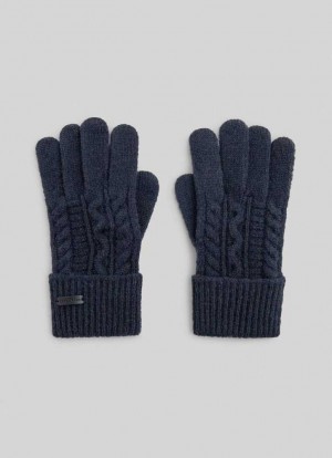 Gant Pepe Jeans Cable Knit Gloves Femme Bleu | JCGOYR230