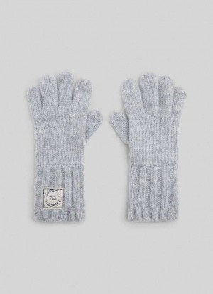 Gant Pepe Jeans Label Logo Gloves Femme Grise | OZRWIX604