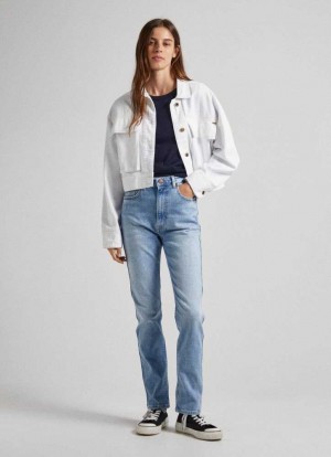 Jean Pepe Jeans Betty Slim Fit High-rise Jeans Femme Bleu | HTWBZV548