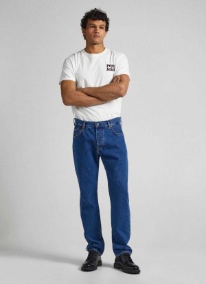 Jean Pepe Jeans Byron Relaxed Fit Mid-rise Jeans Homme Bleu | UMXZIQ201