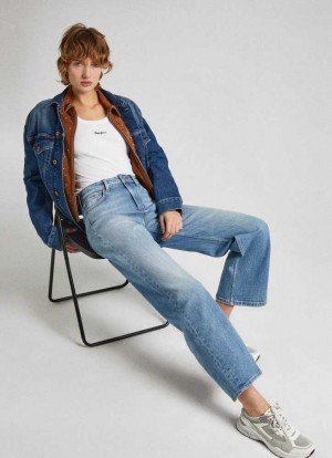 Jean Pepe Jeans High-rise Bootcut Fit Jeans Femme Bleu | FWNSXM792