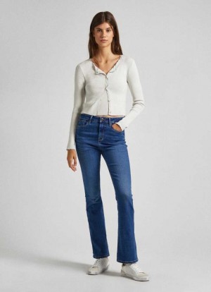 Jean Pepe Jeans High-rise Bootcut Fit Jeans Femme Bleu | ELHGXI459