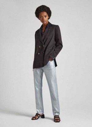 Jean Pepe Jeans High-rise Droit Fit Jeans Femme Bleu | VEKQBT364