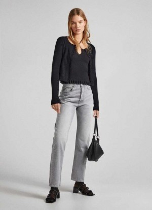 Jean Pepe Jeans High-rise Droit Fit Jeans Femme Bleu | TVBFKY679