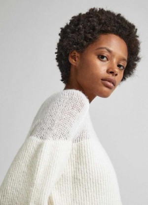 Knitwear Pepe Jeans Crew Neck Knit Jumper Femme Blanche | MUBAEV126