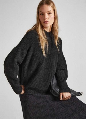 Knitwear Pepe Jeans Crew Neck Knit Jumper Femme Noir | XZTUHJ517
