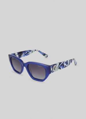 Lunette de Soleil Pepe Jeans Anglular Sunglasses Femme Bleu Marine | KQJSOA127