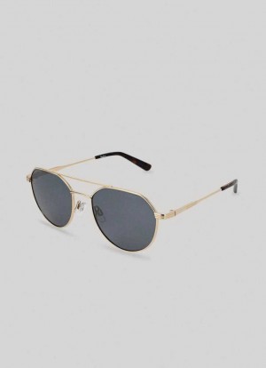 Lunette de Soleil Pepe Jeans Aviator Sunglasses Homme Doré | LPJDWY296
