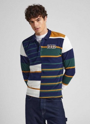 Polos Pepe Jeans 1973 Rugby Polo Shirt Homme Bleu | PDCTLG809