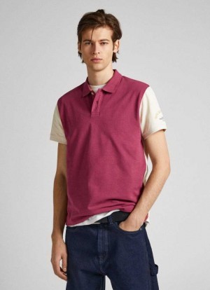 Polos Pepe Jeans Color Block Piqu Homme Rouge | ZJVCDO471