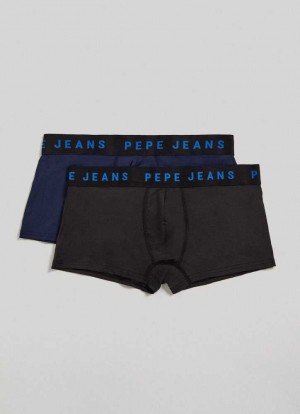 Sous Vêtement Pepe Jeans 2pack Boxers With Printed Logo Homme Bleu | PTRFAQ092