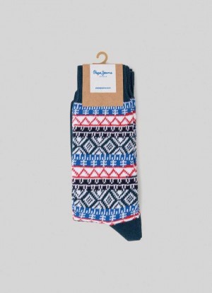 Sous Vêtement Pepe Jeans 2-pack Mixed Crew Socks Homme Rouge | KBCDAI134