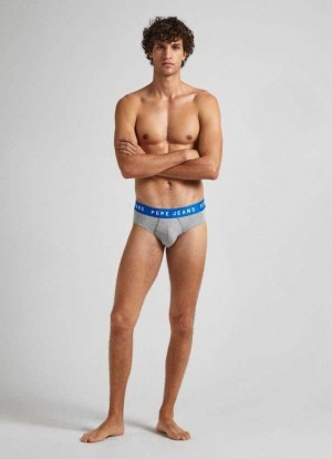 Sous Vêtement Pepe Jeans 2pack Stretchy Coton Briefs Homme Grise | RXKCAJ392
