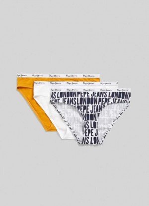 Sous Vêtement Pepe Jeans 3-pack Classiche Knickers Femme Jaune | GJTKSF873