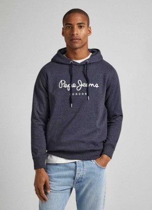 Sweats Pepe Jeans Embroidered Logo Sweatshirt Homme Bleu | QERWJO186