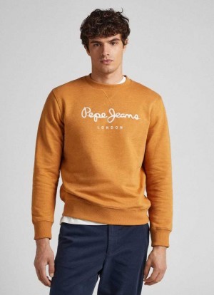 Sweats Pepe Jeans Embroidered Logo Sweatshirt Homme Jaune | PIZOTB109