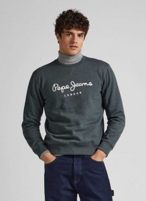 Sweats Pepe Jeans Embroidered Logo Sweatshirt Homme Vert | IOMJBR523