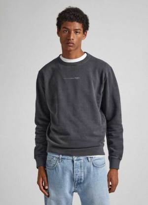 Sweats Pepe Jeans Sustainable Coton Logo Sweatshirt Homme Noir | EXYBSU684