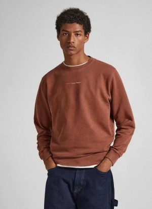 Sweats Pepe Jeans Sustainable Coton Logo Sweatshirt Homme Orange | WKGXCH547