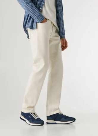 Baskets en cuir avec détails en daim