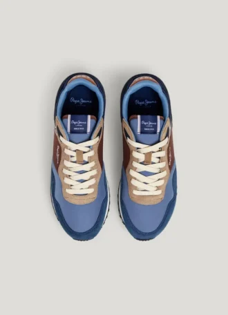 Baskets en cuir avec détails en daim – Londres