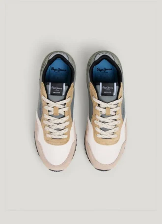 Baskets en cuir avec détails en daim – Londres