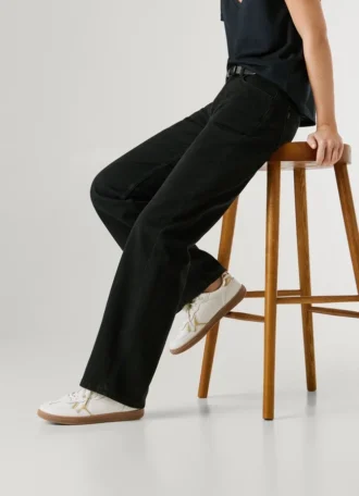 Baskets en cuir avec détails imprimé animal – Ball