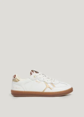 Baskets en cuir avec détails imprimé animal – Ball