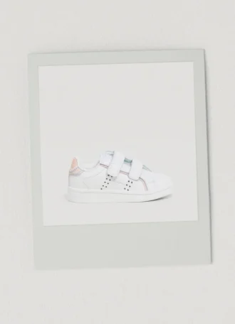 Baskets en cuir avec fermeture velcro
