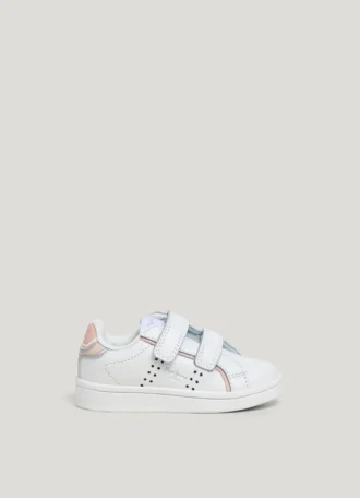 Baskets en cuir avec fermeture velcro