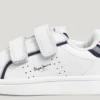 Baskets en cuir avec fermeture velcro