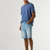 Bermuda en denim coupe fuselée