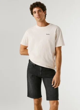 Bermuda en denim coupe slim