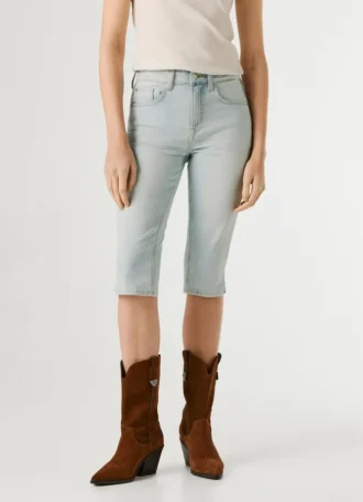 Bermuda en denim coupe slim