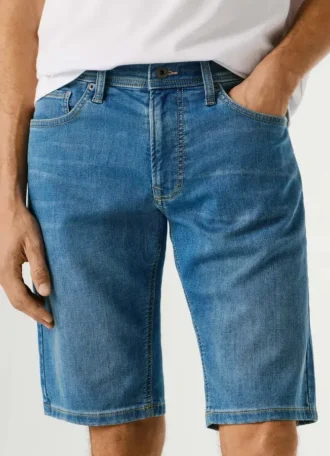 Bermuda en denim coupe slim