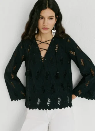 Blouse avec détails ajourés