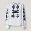 Blouse à broderies florales