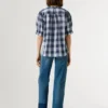 Blouse à carreaux avec volants