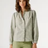 Blouse à col mao rayée Blouse à col mao rayée