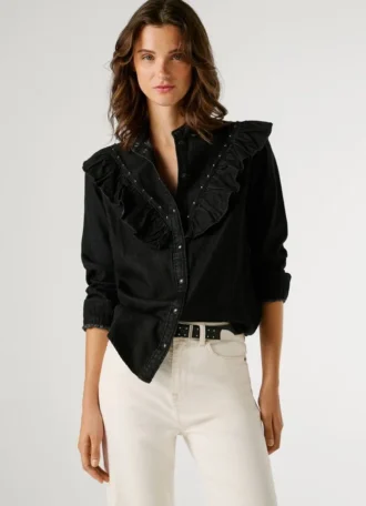 Blouse en denim coupe classique